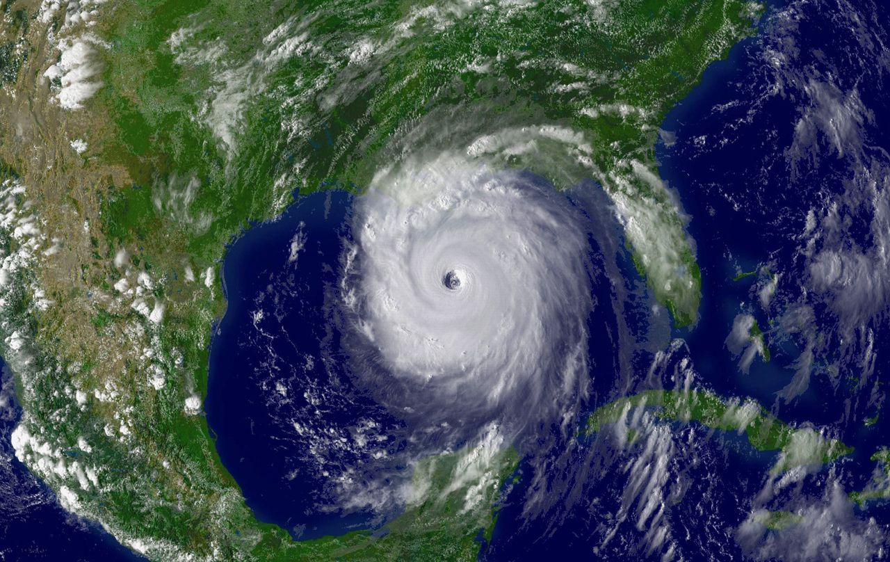 Orkaan Katrina in 2006 door een satelliet vastgelegd.