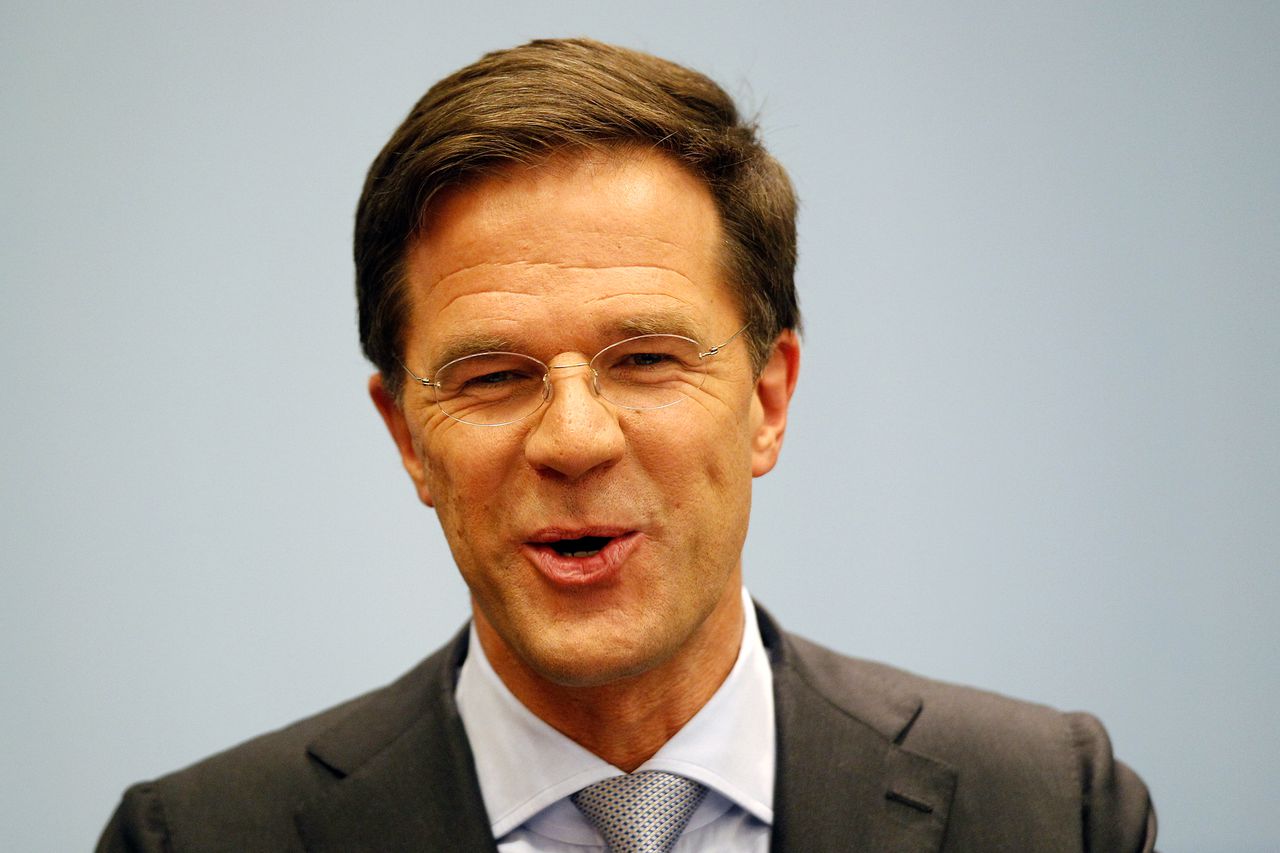 Premier Mark Rutte tijdens de persconferentie na de wekelijkse ministerraad.