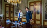 Mark Rutte (VVD) en Sigrid Kaag (D66) afgelopen week op gesprek bij informateur Mariëtte Hamer. Hun visiedocument werd donderdag openbaar.