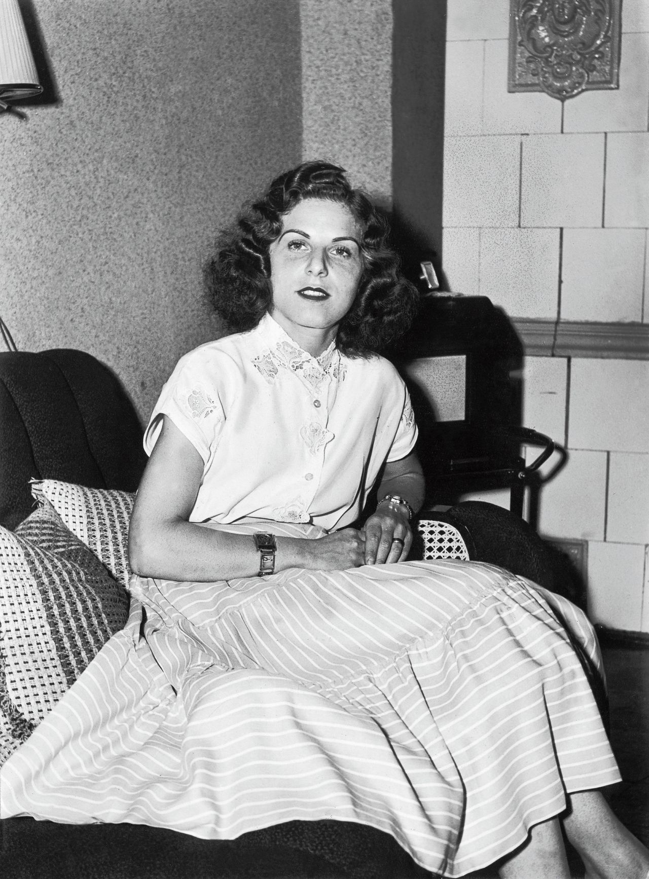 Gestapo-agente Stella Goldschlag tijdens haar berechting in 1957.