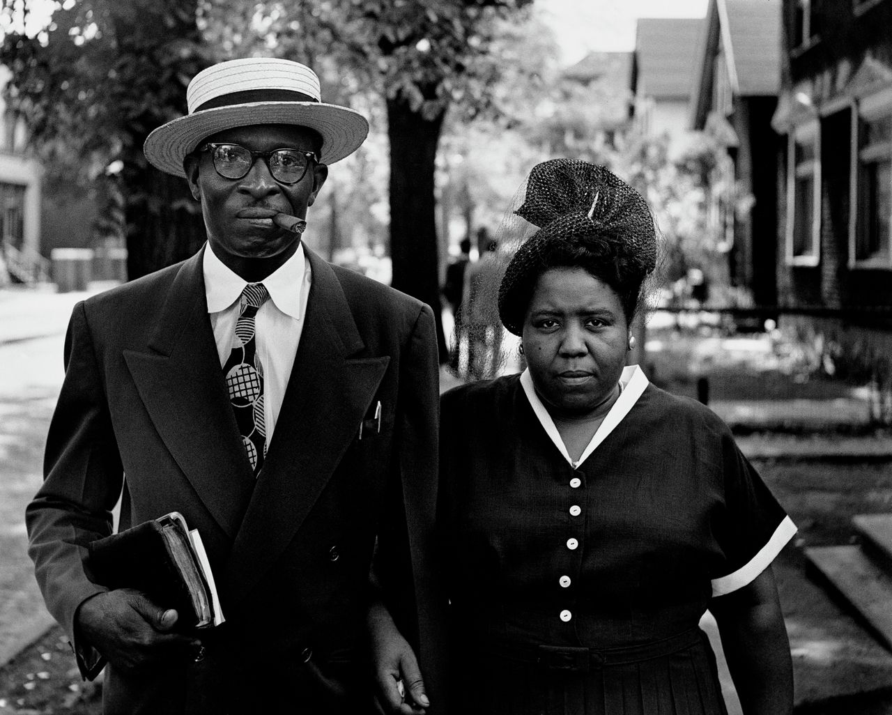 Man en vrouw, zondagochtend, Detroit Michigan 1950.