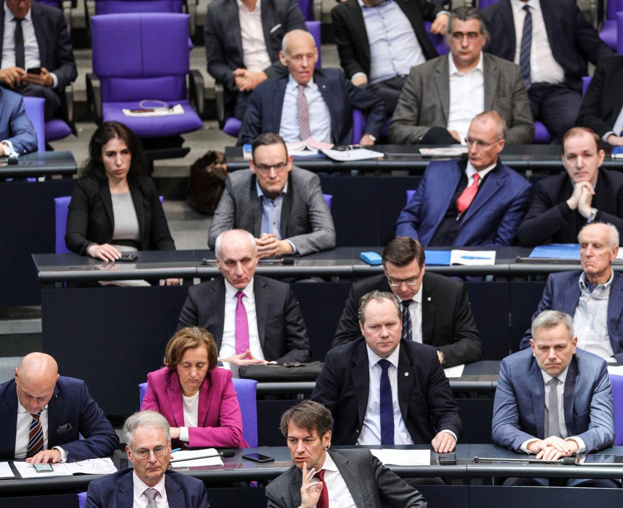 AfD-politici tijdens een debat in het Duitse parlement, eerder deze maand, over de aanslag in Hanau.