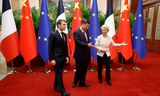 Emmanuel Macron, Xi Jinping en Ursula von der Leyen in Beijing. 