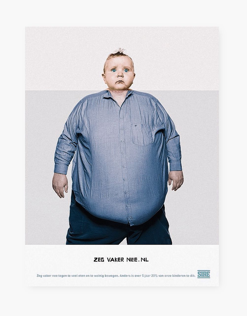 Poster van campagne tegen overgewicht