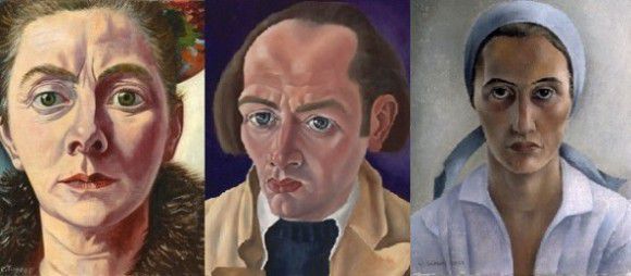 Werken uit de collectie van het Scheringa Museum. V.l.n.r. zelfportret van Charley Toorop, zelfportret van Jan Bor en vrouwenportret van Wim Schuhmacher.