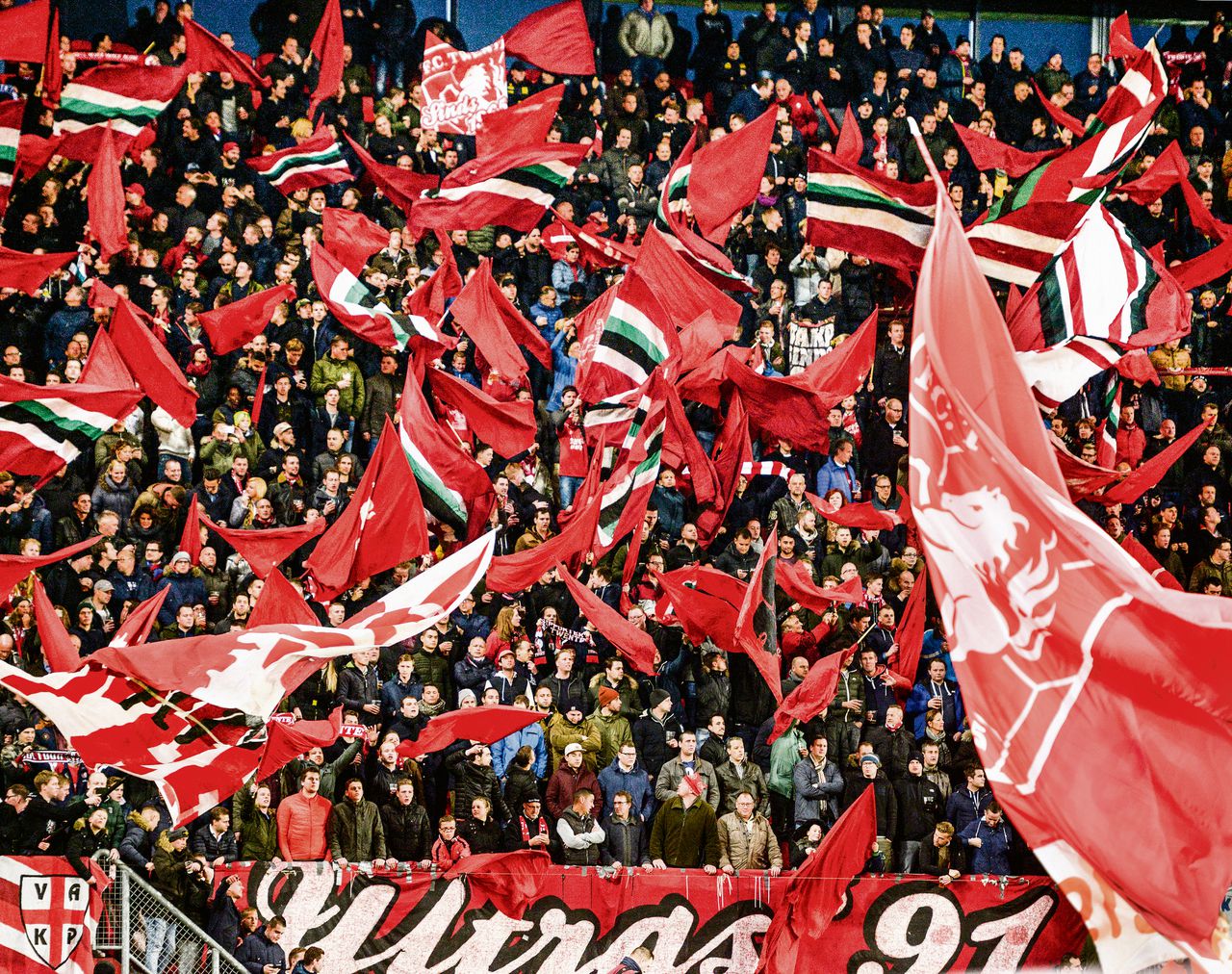 Supporters van FC Twente tijdens het duel met Ajax in Enschede, eerder deze maand.