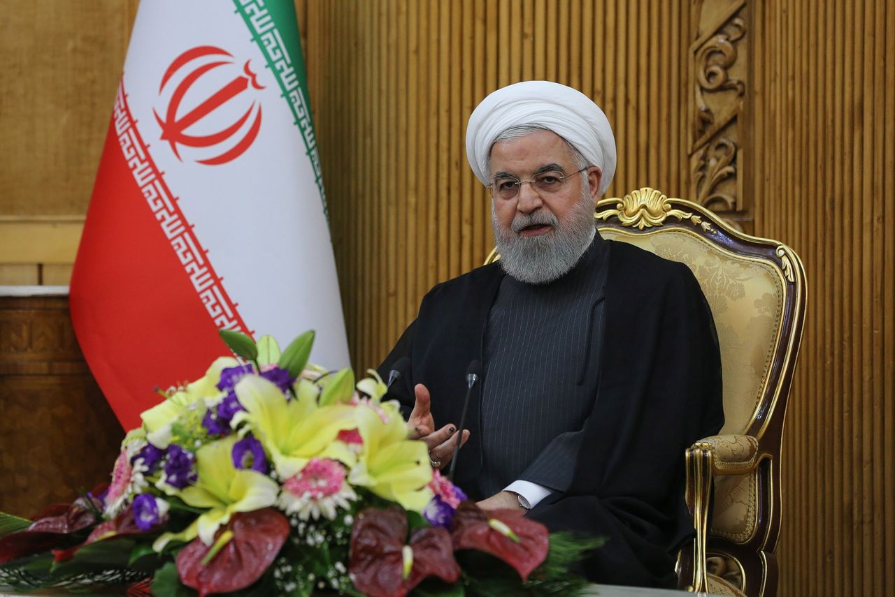 De Iraanse president Hassan Rohani in de Iraans hoofdstad Teheran.