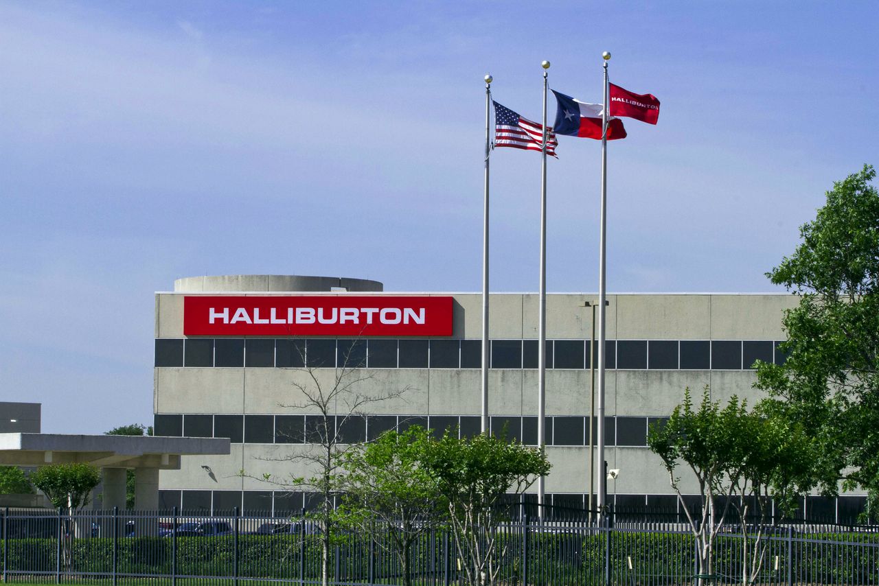 Een Halliburton-kantoor in Houston, Texas.
