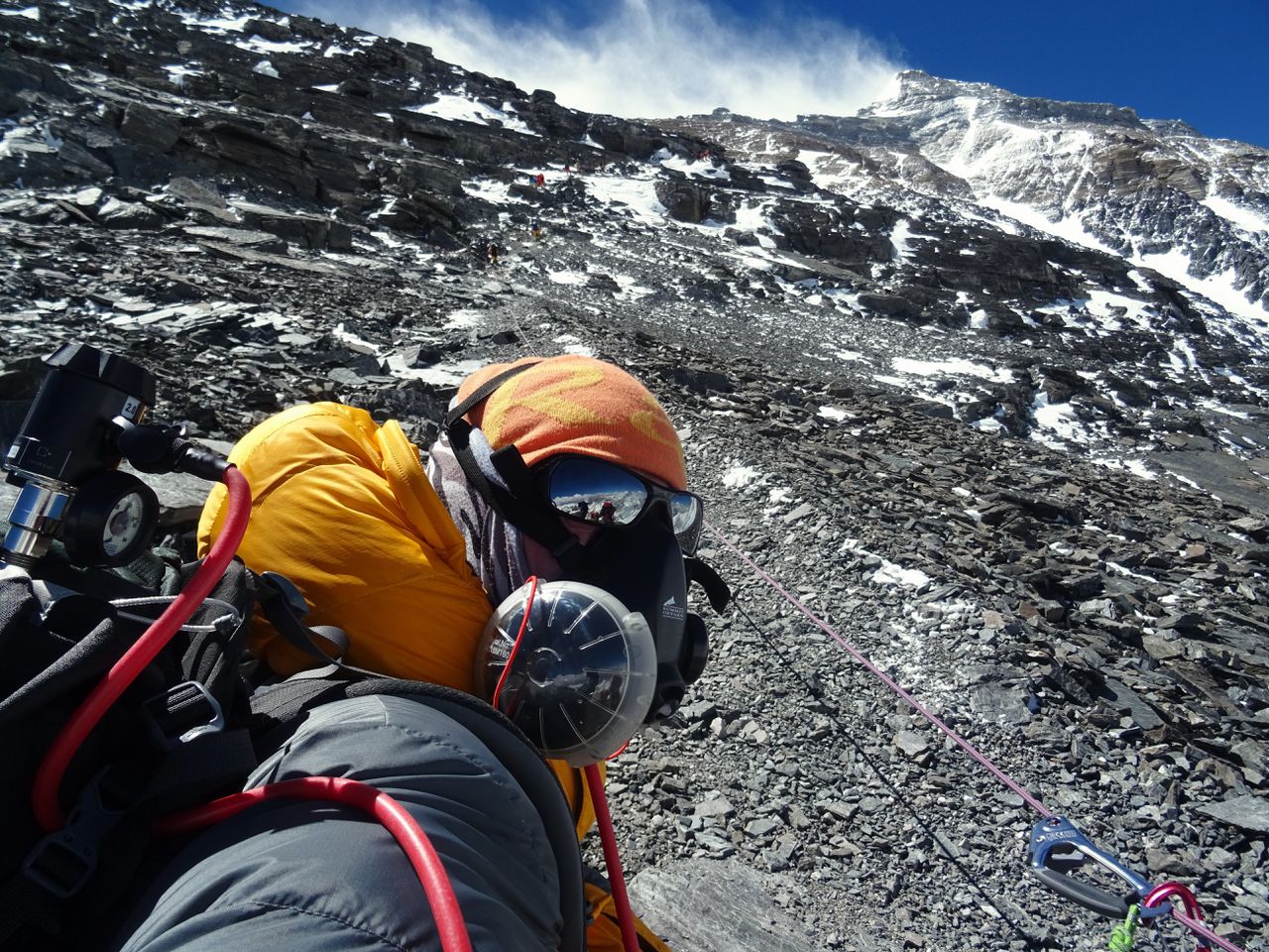 Wilco Dekker op Mount Everest.