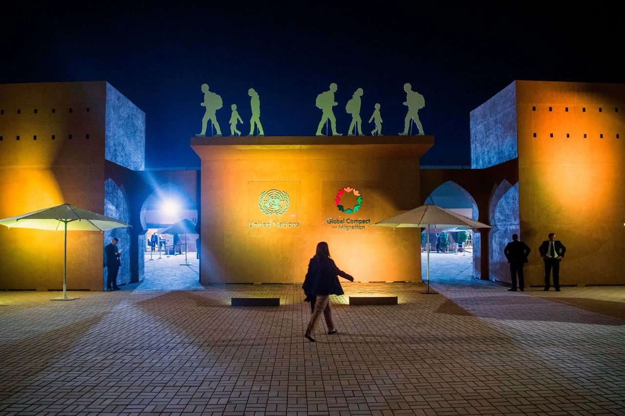 De locatie van de VN Migratieconferentie in de Marokkaanse stad Marrakesh