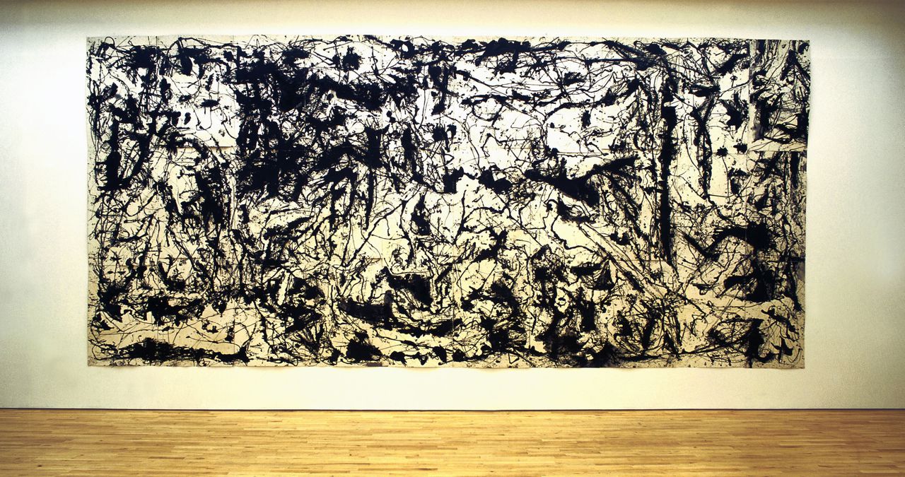 Te zien op de tentoonstelling in Berlijn: Picasso’s Guernica in the Style of Jackson Pollock, 1980.