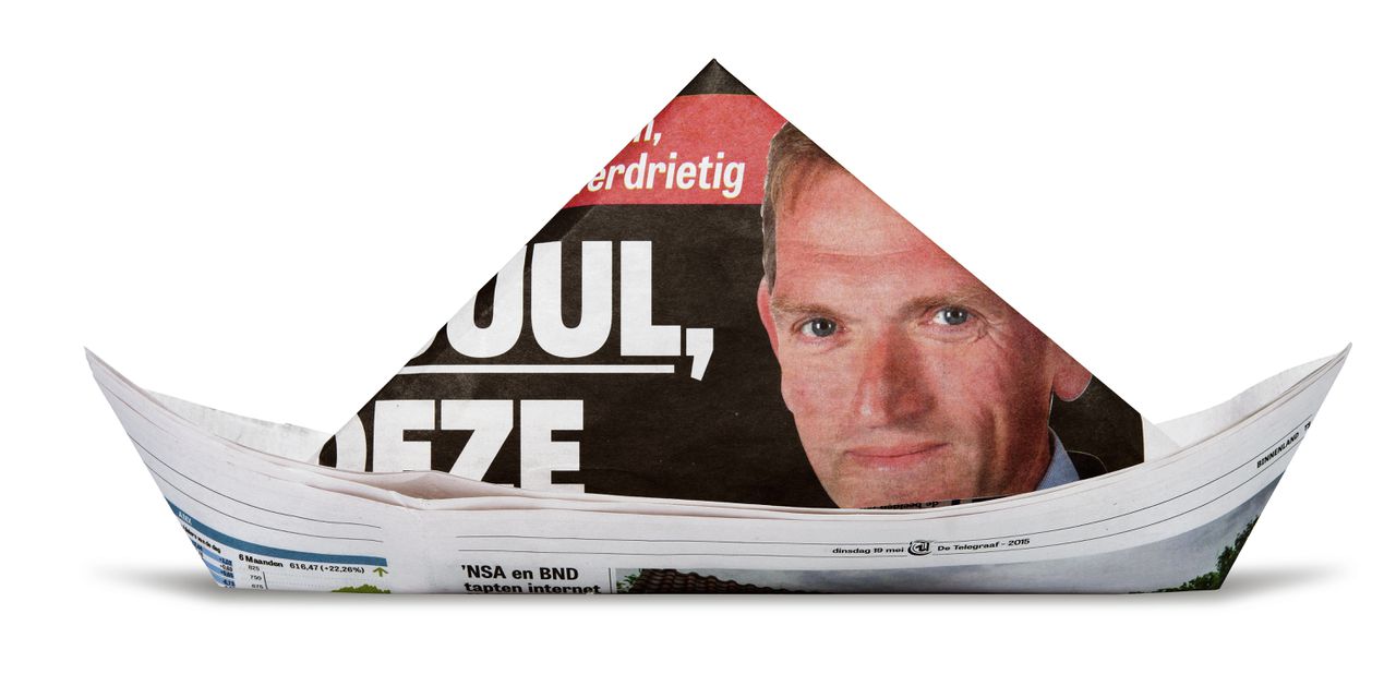 De Telegraaf dinsdag, met op de voorpagina: 'Sjuul, deze krant is voor jou'.