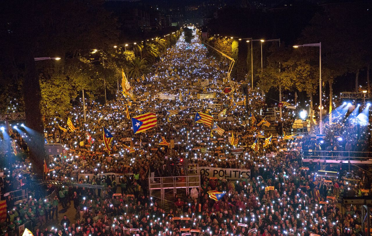 750.000 Catalanen op de been voor