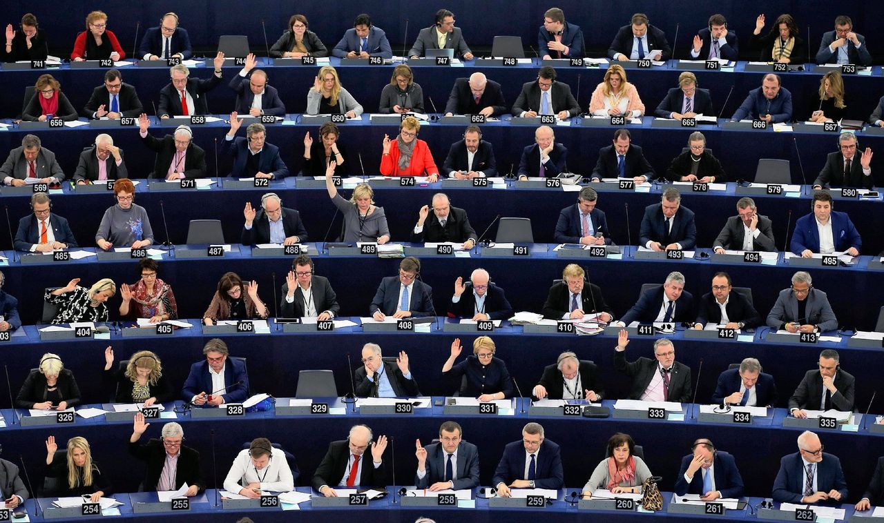 Europarlementariërs tijdens een stemming in Straatsburg.