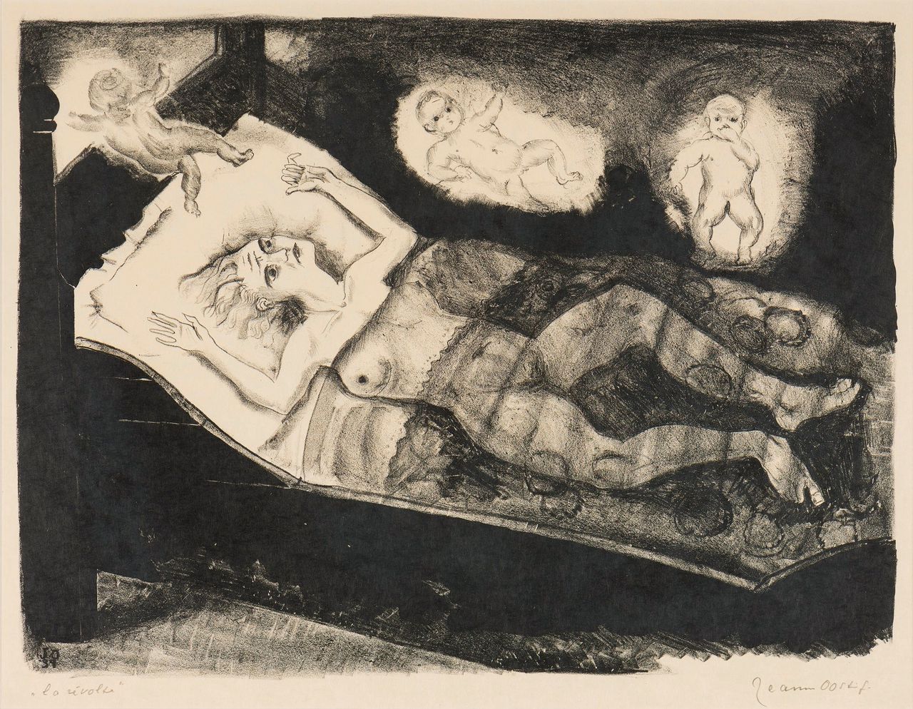 Jeanne Bieruma Oosting, La révolte (1934, 44 x 56 cm). Litho uit de serie Accents Plaintifs.