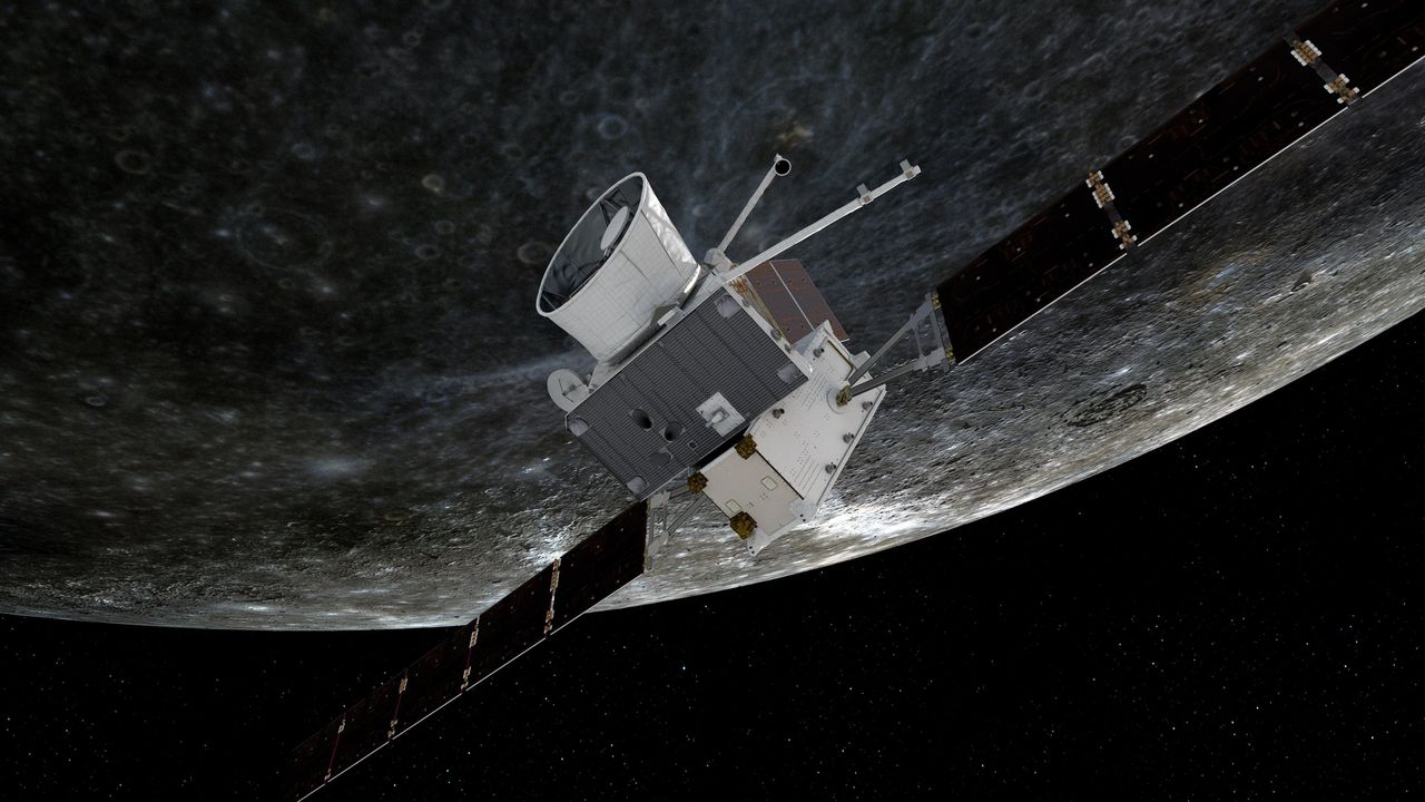 Europese ruimtesonde vliegt voor het eerst langs Mercurius 