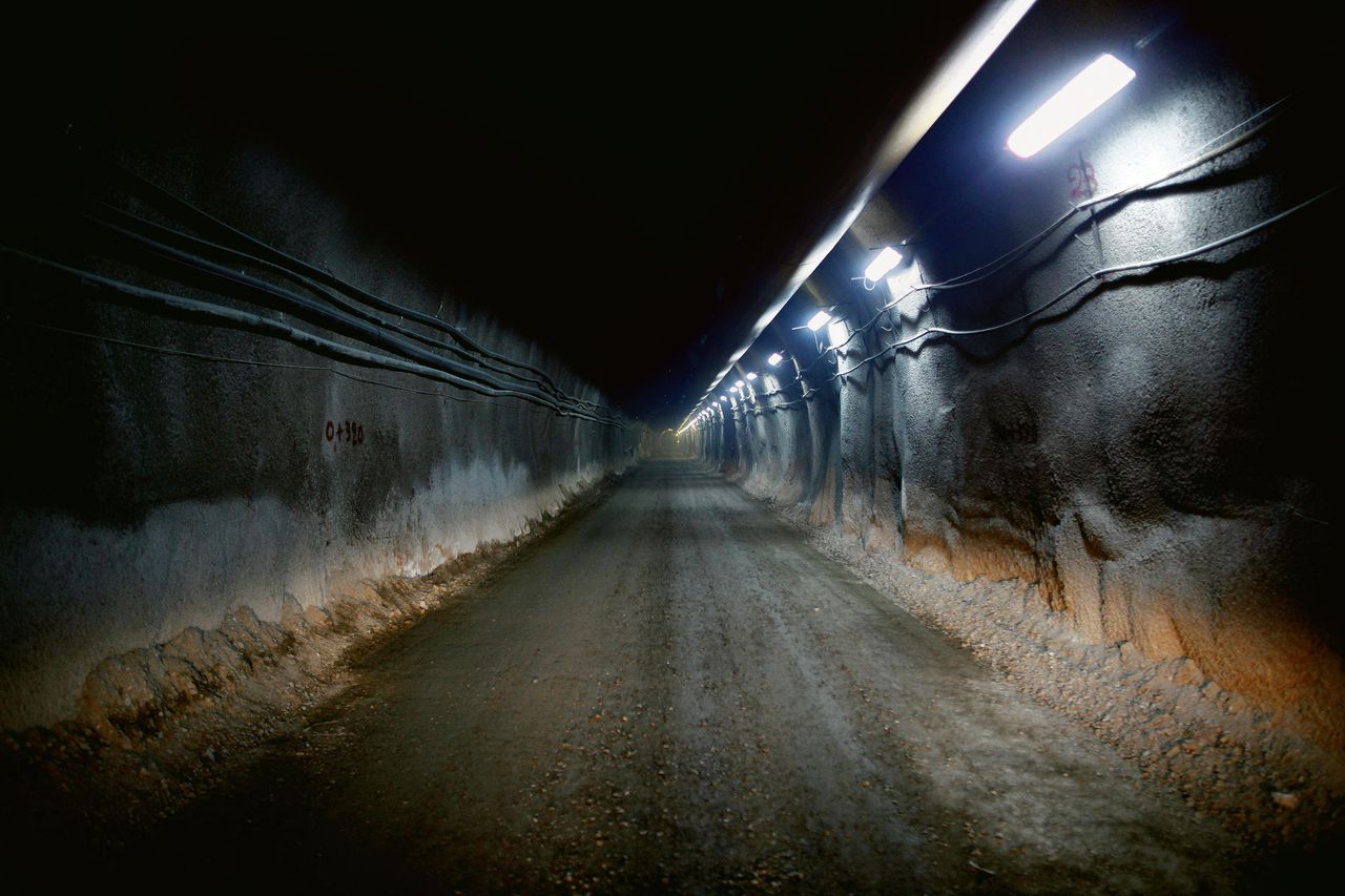 Tunnel in de goudmijn van Eldorado Gold in Griekenland. Foto Bloomberg