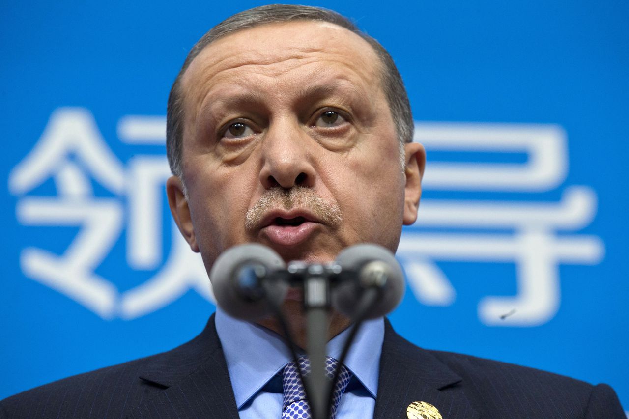 Erdogan tijdens een toespraak in Ankara donderdag.