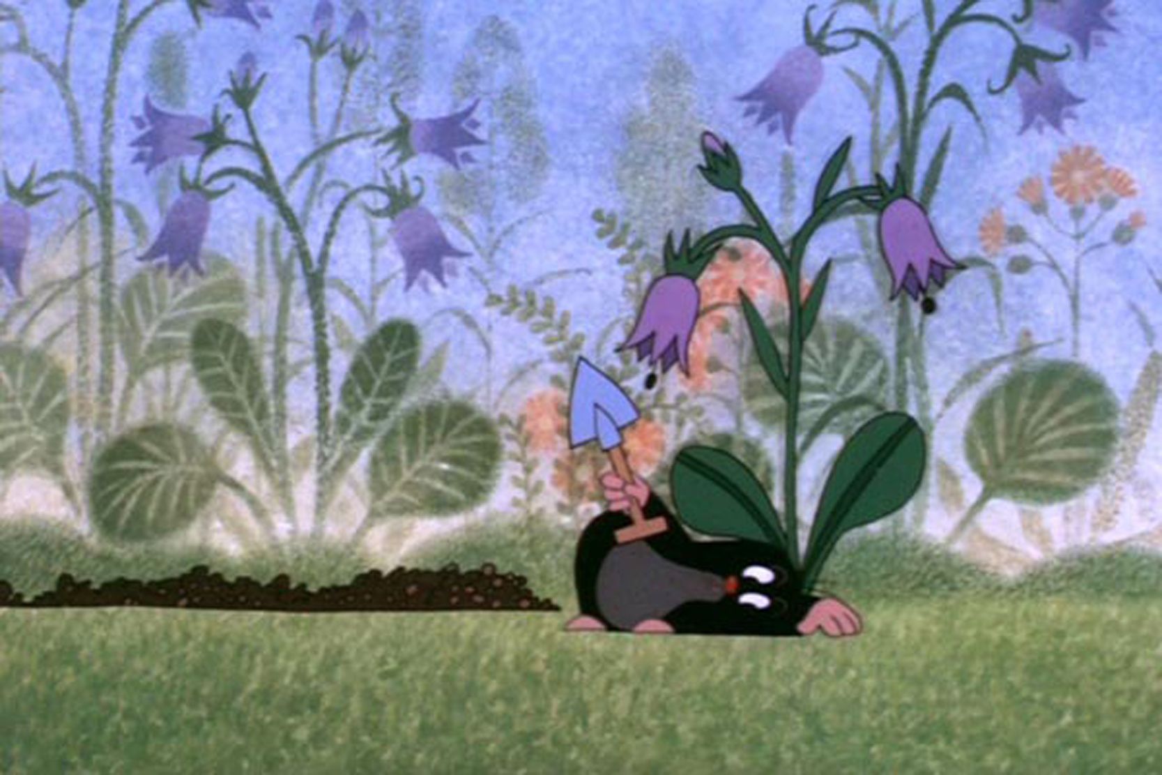 Крот из сказки дюймовочка. Дюймовочка и Крот. Кротик и зонтик