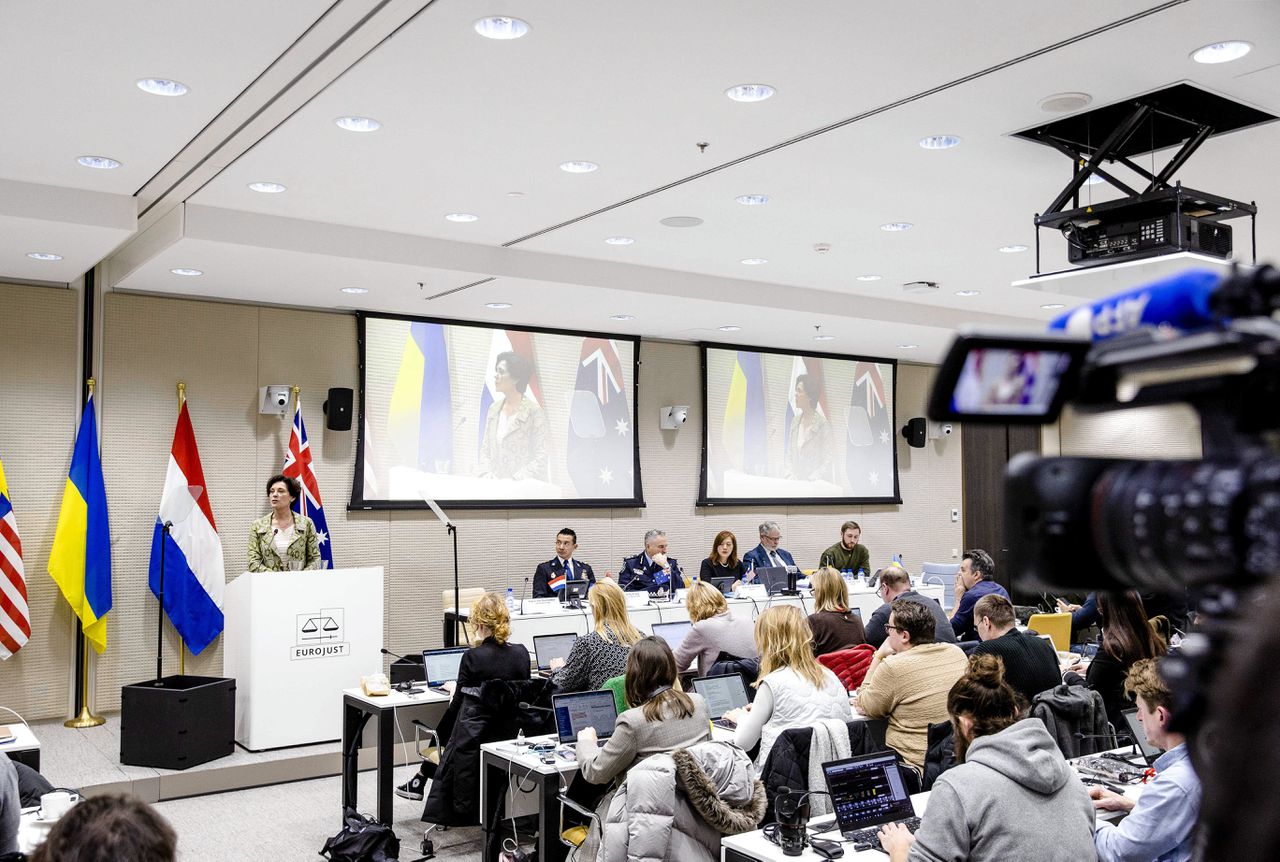 Presentatie van het Joint Investigation Team (JIT) inzake MH17, woensdag in Den Haag.