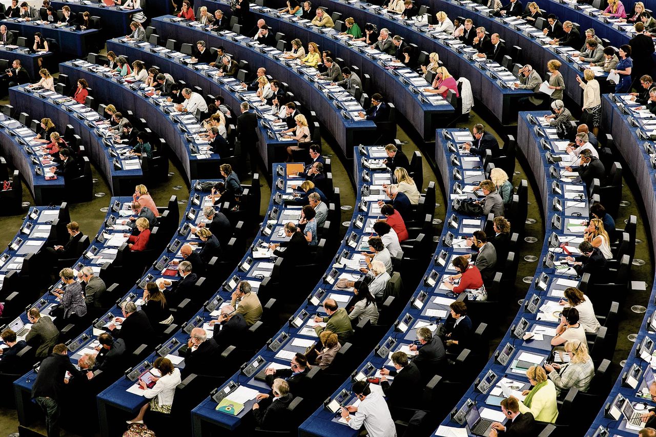 De plenaire zaal van het Europees Parlement in Straatsburg.