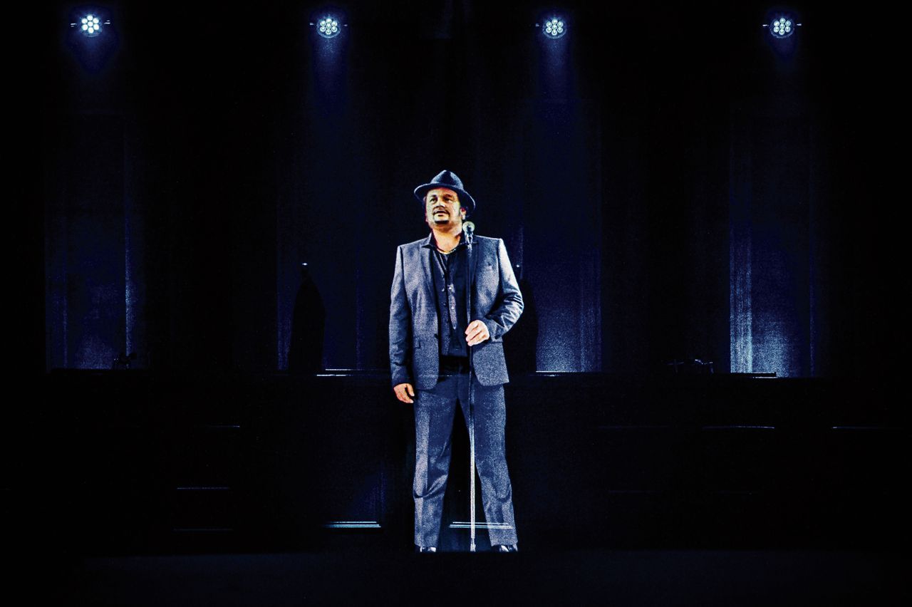 Een hologram van André Hazes tijdens het jubileumconcert Holland Zingt Hazes in de Ziggo Dome.