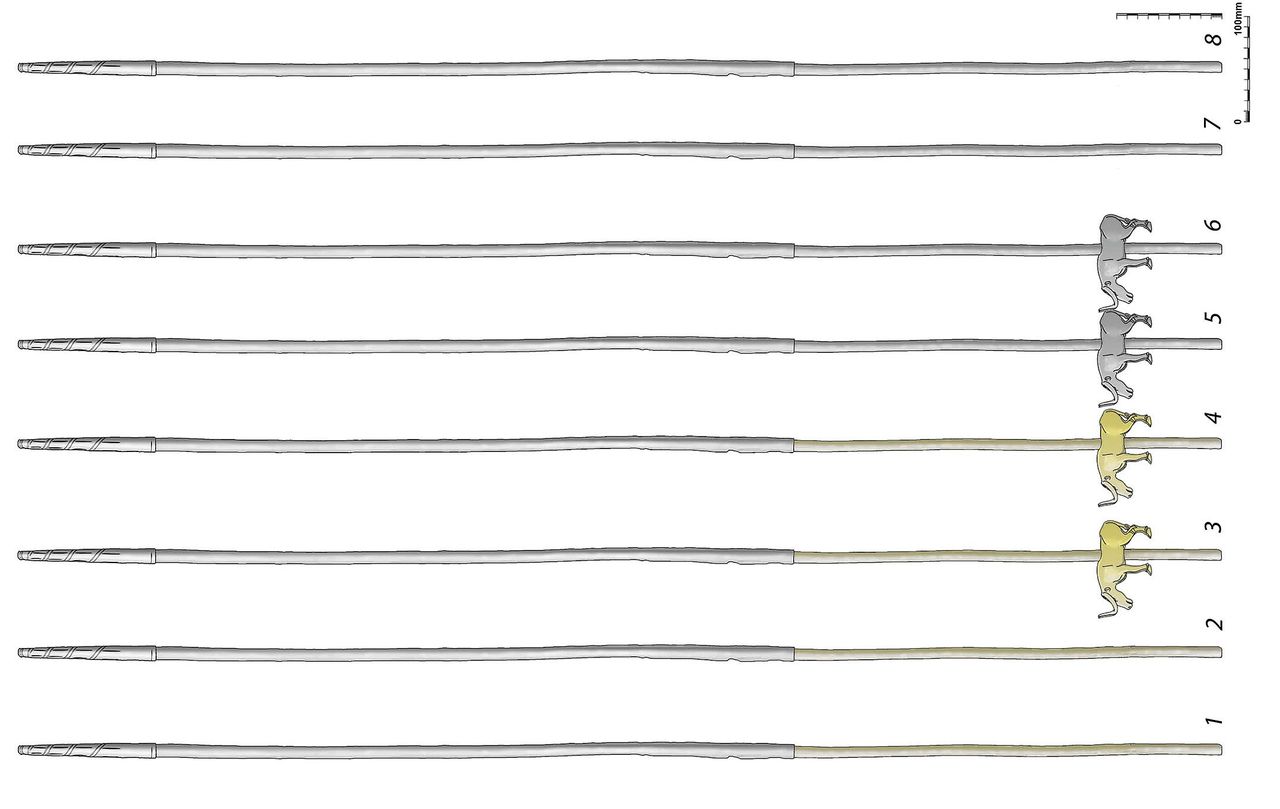Dit zijn geen tentstokken of koninklijke scepters - zoals eerder door archeologen werd gedacht - maar rietjes van zo'n 5.500 jaar oud.