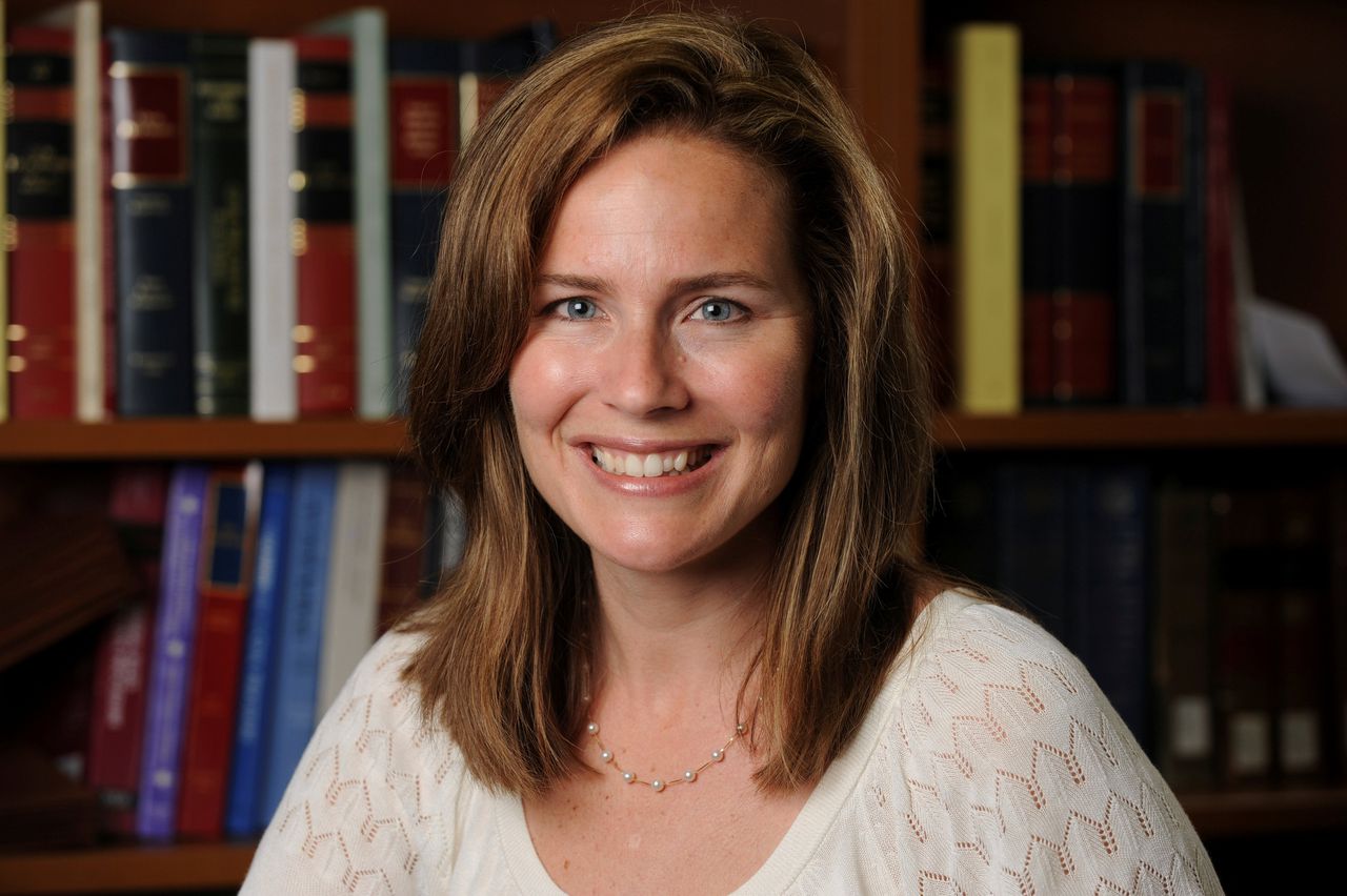 Amy Coney Barrett, potentieel kandidaat voor het Hooggerechtshof, op een ongedateerde foto uit de tijd dat ze nog rechten doceerde aan de Notre Dame-universiteit. Sinds drie jaar is ze federaal rechter in Chicago.