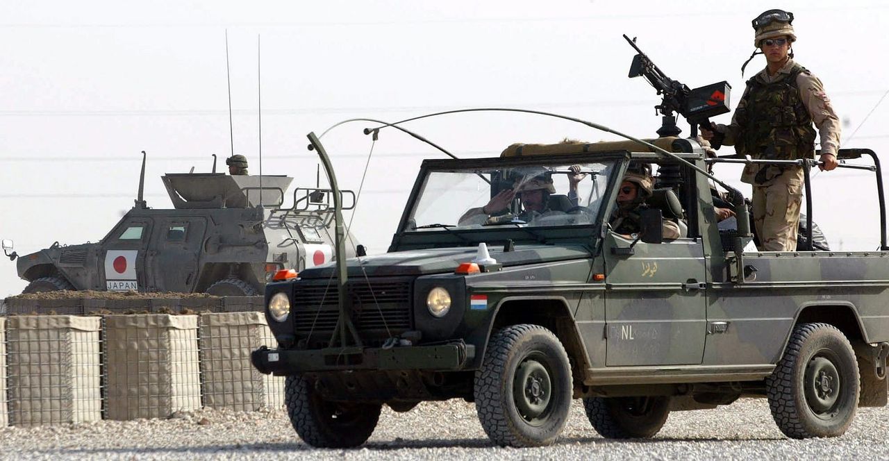 Nederlandse militairen in Irak in 2004. De afgebeelde militairen zijn niet bij de zaak-Jaloud betrokken.