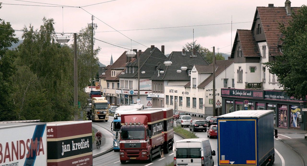 De file in het stadje Bad Oeynhausen was berucht bij reizigers naar Berlijn.