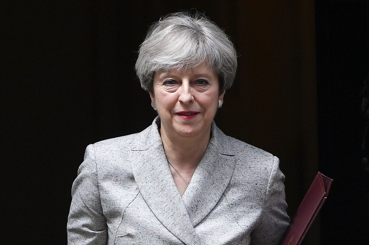 DE Britse premier Theresa May.