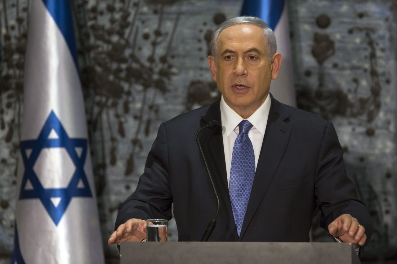 Premier Netanyahu vlak nadat hij werd aangewezen als formateur van de nieuwe Israëlische regering.