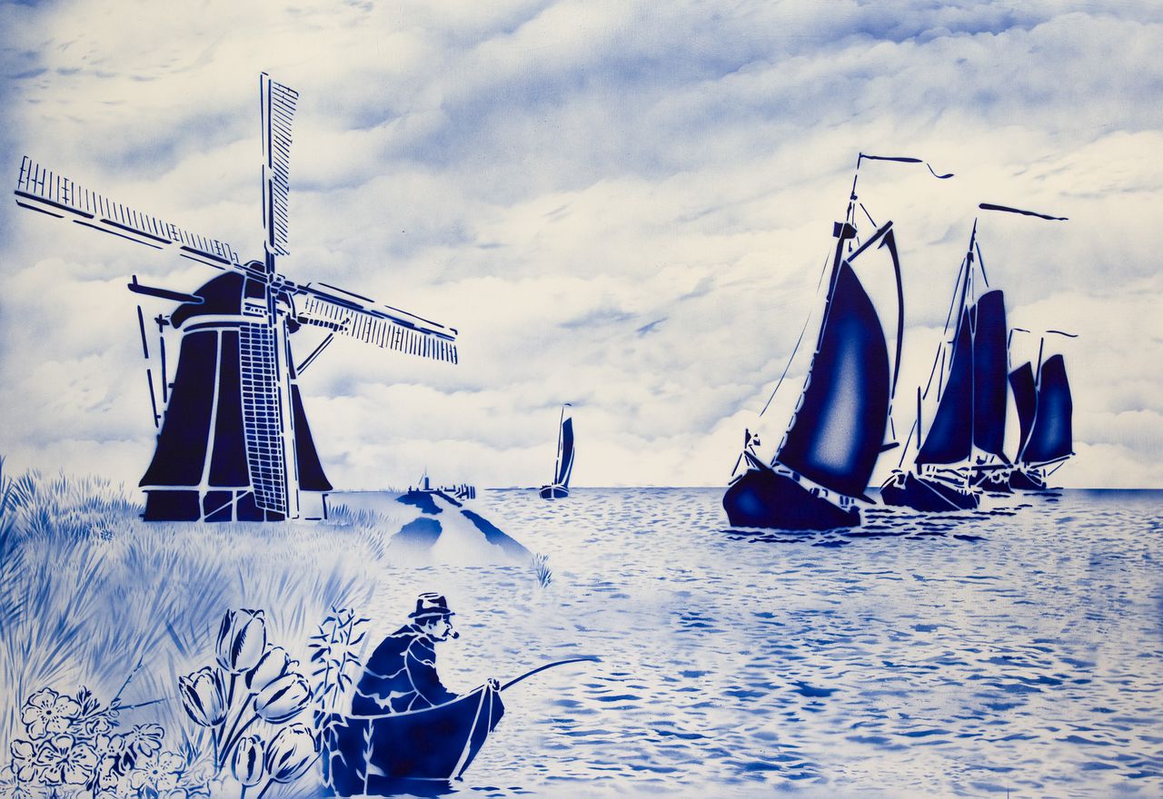 ENKHUIZEN - Vanaf 5 juni 2008 is het hedendaagse Delfts blauw ontwerp van Hugo Kaagman te zien. Minister van Onderwijs, Cultuur en Wetenschap Ronald Plasterk, opent woensdag het vernieuwde Zuiderzeemuseum dat dit jaar zijn 60-jarig jubileum viert. ANP PHOTO XTRA LEX VAN LIESHOUT