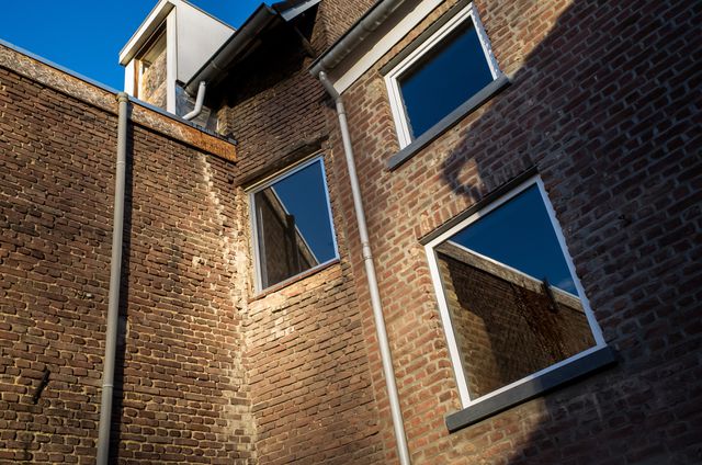 Mijnbouwschade aan een huis aan de Palenbergerweg in Rimburg, gemeente Landgraaf.