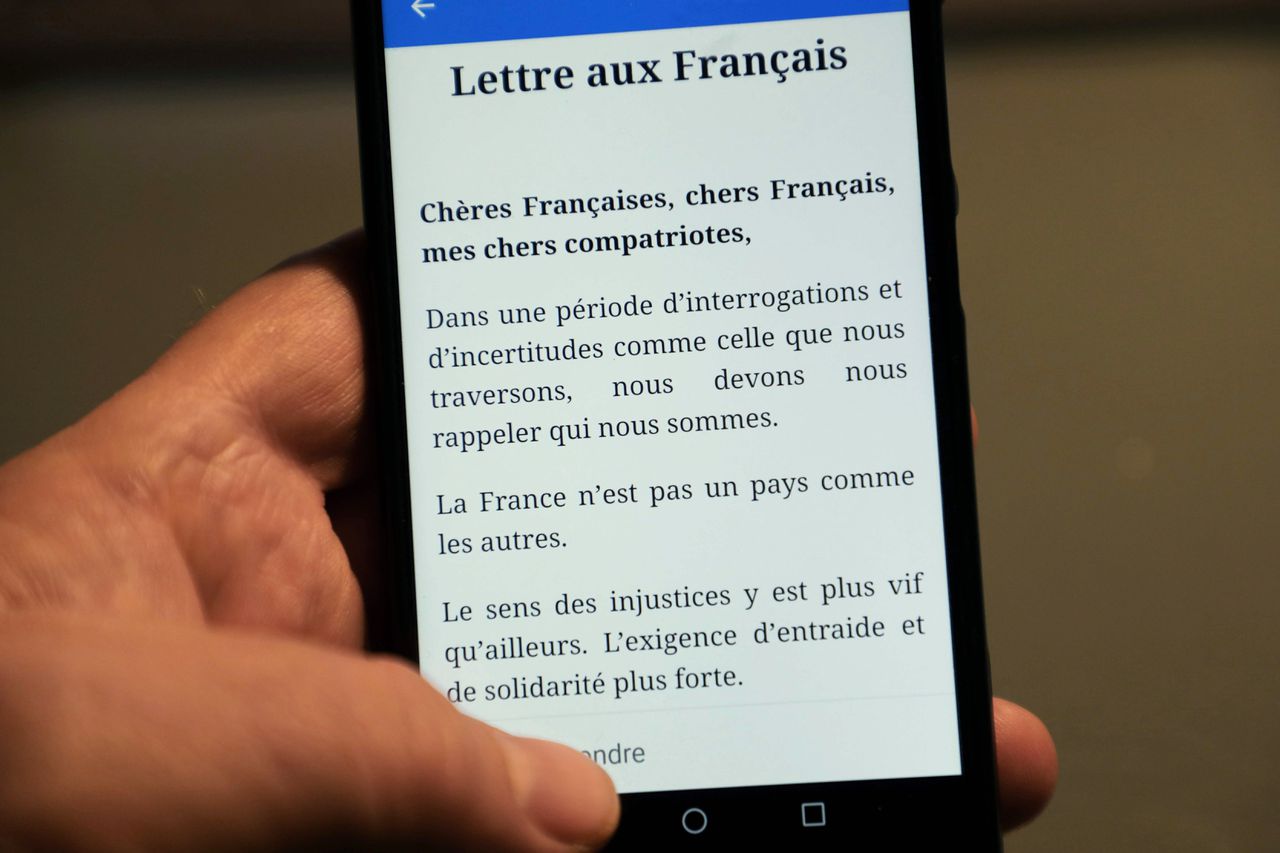 De brief van president Macron, gericht aan alle Fransen.