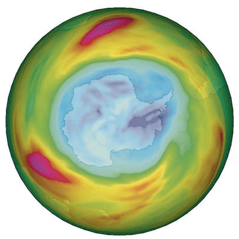 Het ozongat boven Antarctica op 4 september 2018