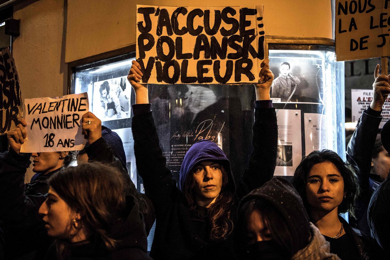 Protesten in Parijs tegen de nieuwe film J’accuse van regissuer Roman Polanski.