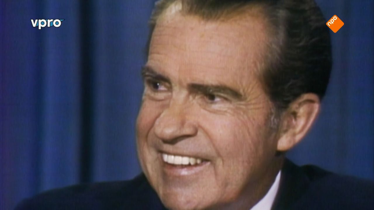 Richard Nixon in ‘Tricky Dick’ (VPRO), vlak voor de aankondiging van zijn aftreden in 1974.