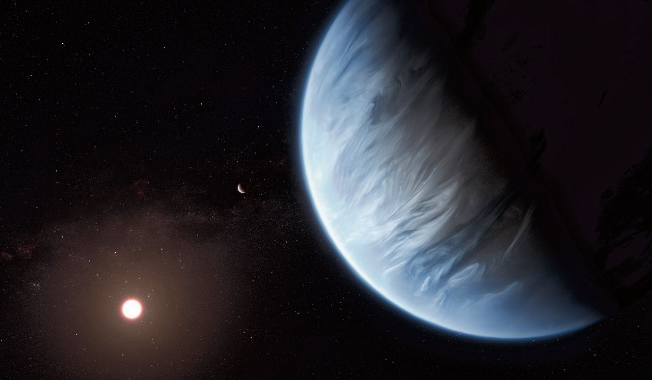 Rondom exoplaneet K2-18 b wervelt waterdamp 