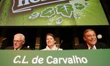 Aandeelhoudersvergadering van de Heineken-holding in 2007. V.l.n.r.: Maarten Das, Charlene de Carvalho-Heineken, Karel Vuursteen.