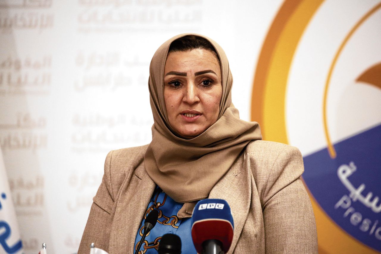 Laila ben Khalifa in 2021, toen ze zich kandidaat stelde voor de verkiezingen.