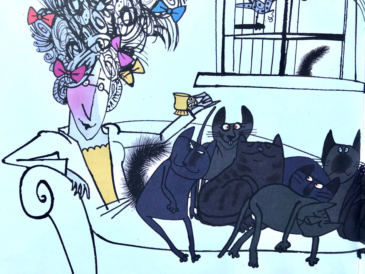 Detail uit de tekening van Sylvia Weve bij 'De hertogin van Hotemetoot'