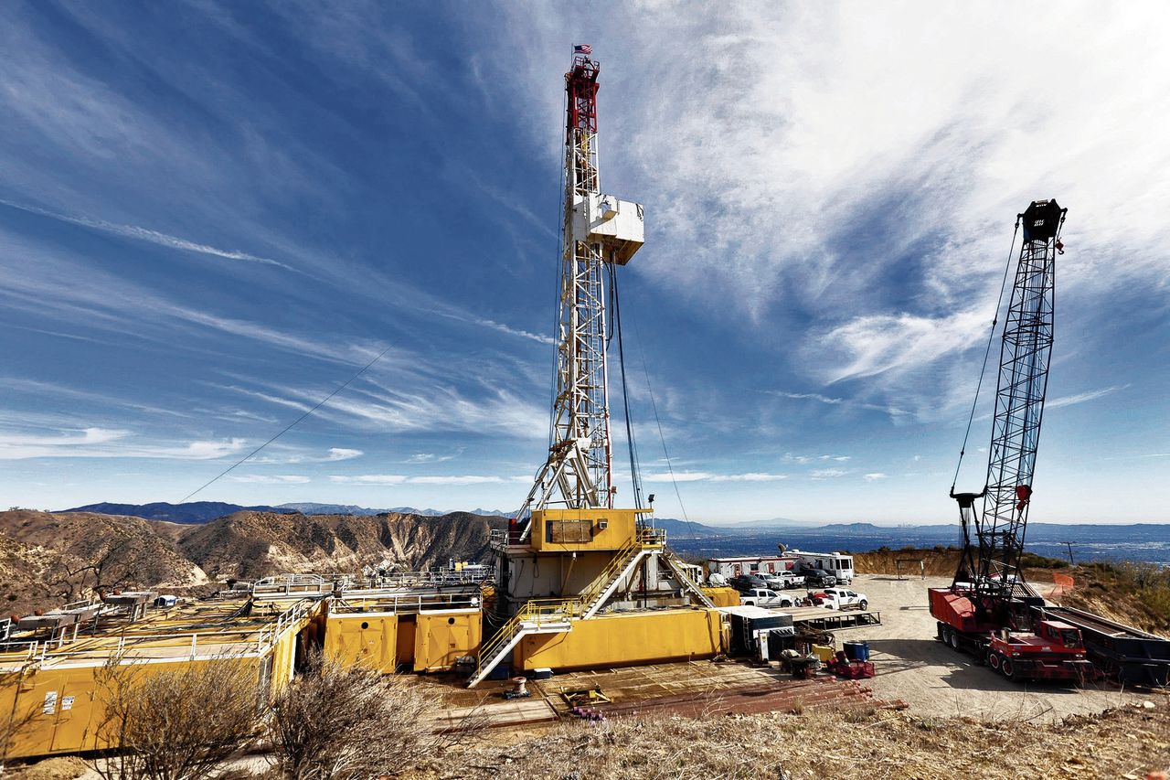 Boorinstallatie voor schaliegas in Zuid-Californië, waar in 2016 een lek van methaangas optrad.