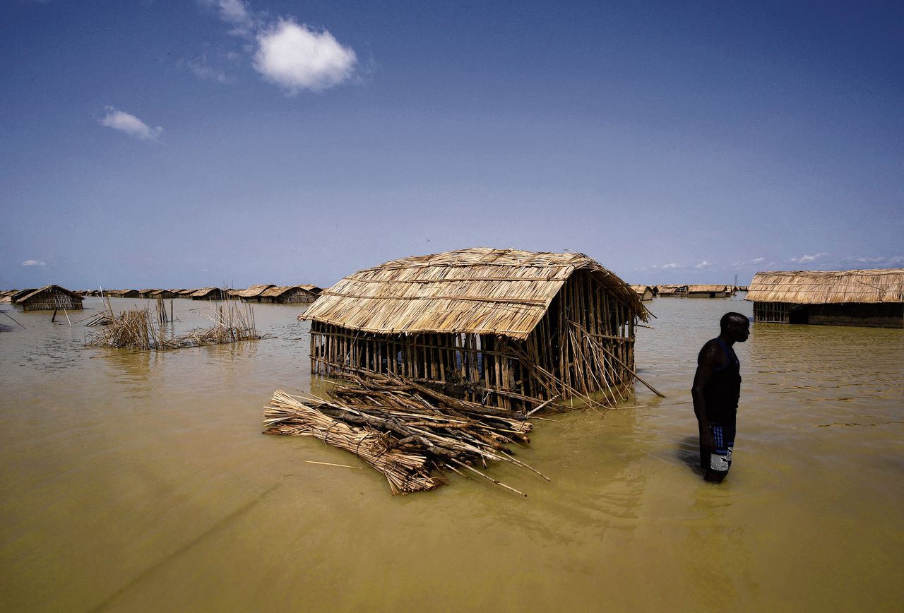 Zuid-Soedan vorige week. In 2020 kregen 100 miljoen mensen te maken met overstromingen en stormen.