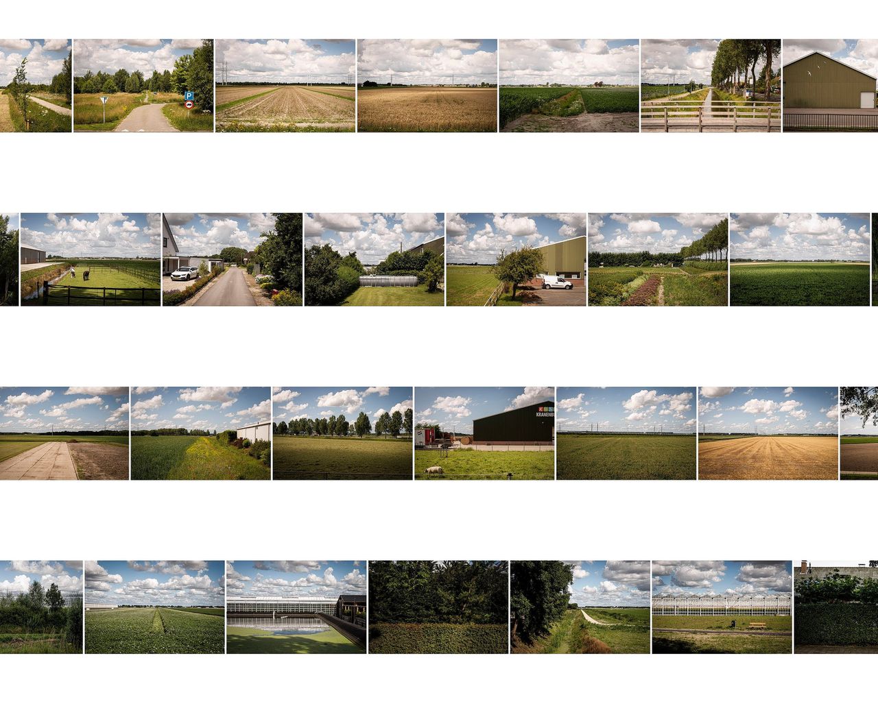 Polderlinten, lijnen in het landschap gefotografeerd door Loek van Vliet/