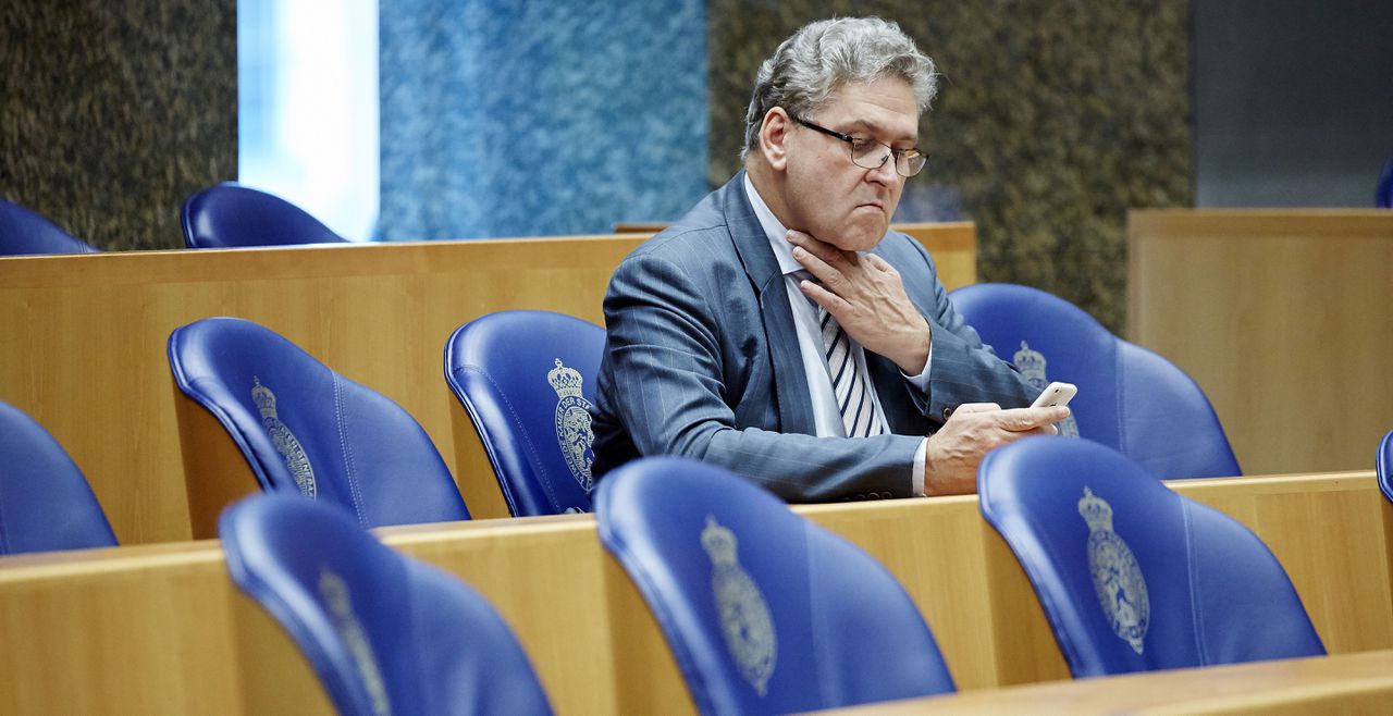 50Plus/Baay-Kamerlid Henk Krol tijdens het vragenuurtje in de Tweede Kamer.