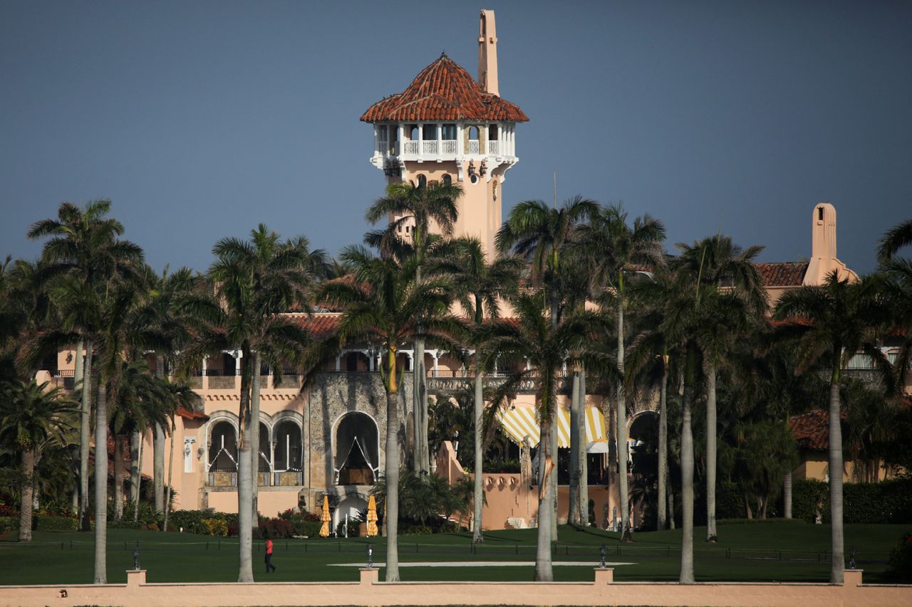 Het landgoed Mar-a-Lago in Palm Beach, Florida, de thuisbasis van de Amerikaanse oud-president Donald Trump, gefotografeerd in februari 2021.