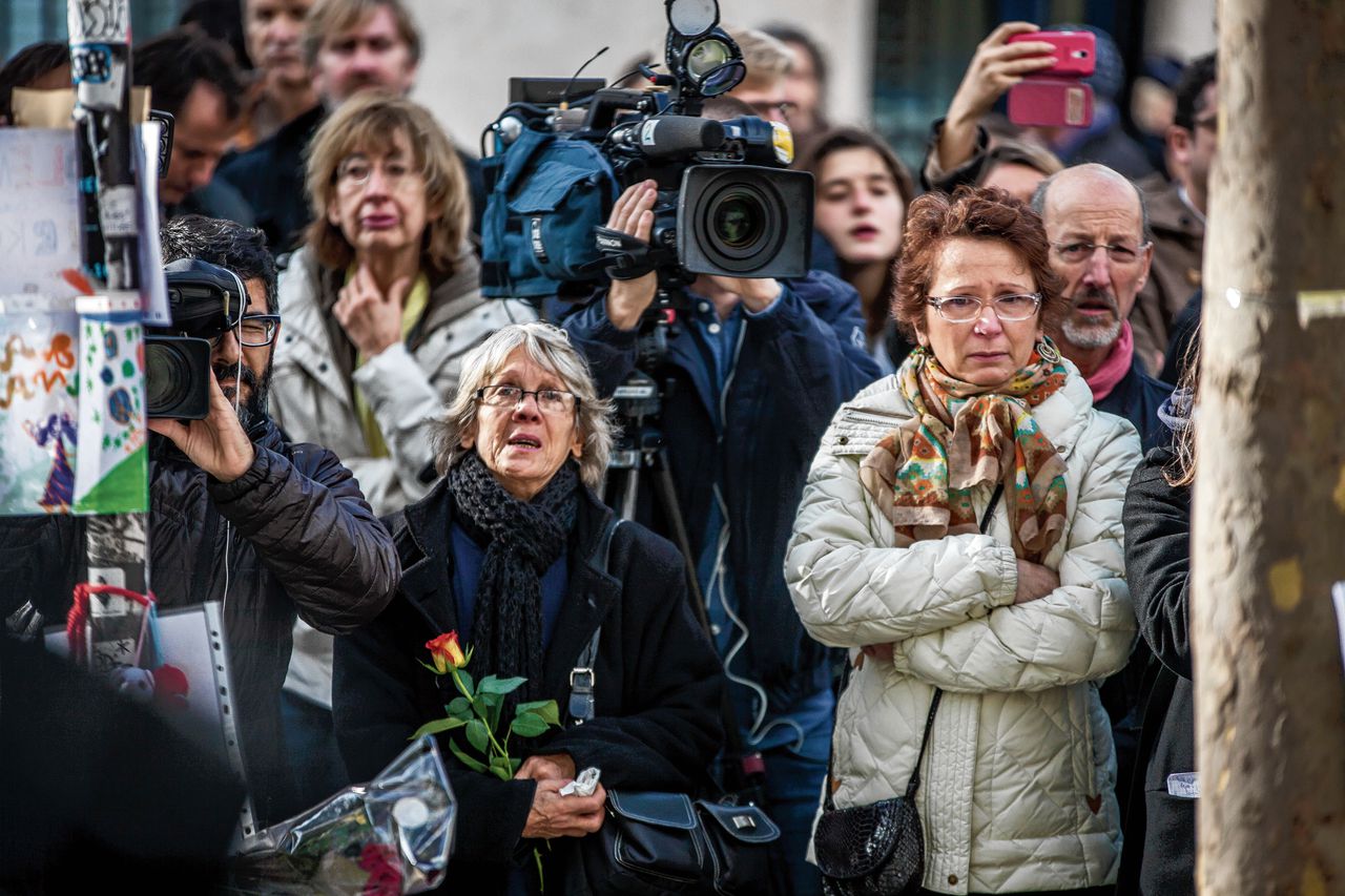 Herdenking in 2015 van de slachtoffers van de aanslag op het Bataclan-theater.