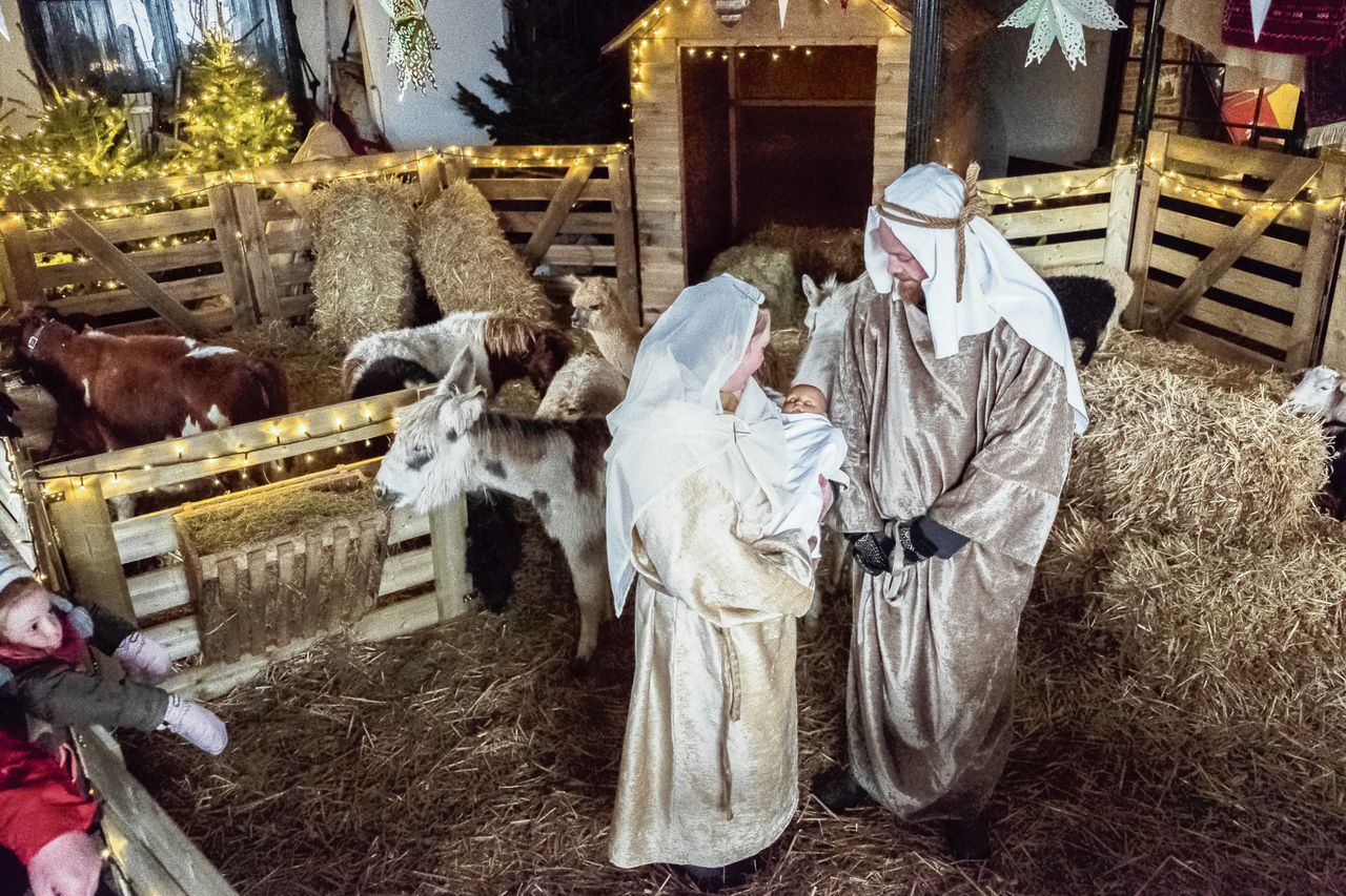 Zondag 10 december, Alkmaar: de levende kerststal in de Waagtoren.