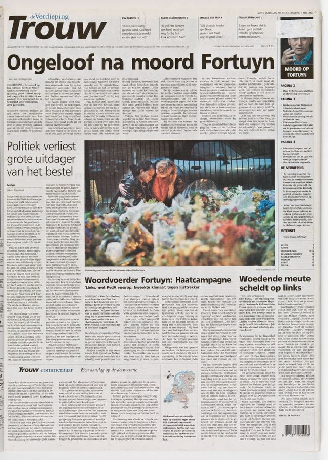 Zo brachten de kranten de moord op Pim Fortuyn - NRC